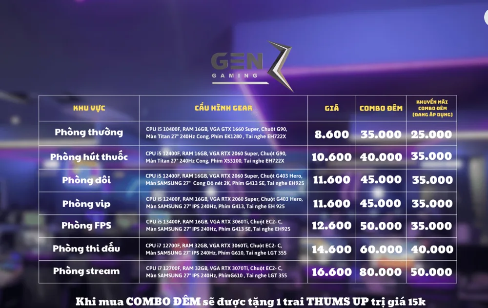 Phòng máy GENZ GAMING